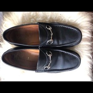 Gucci black leather Horsebit Loafers
